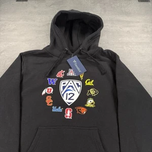 PAC 12 Conference Hoodie Medium Black Football NCAA Logo Relic Vintage Fanatic - Picture 1 of 8