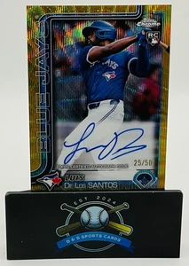 LUIS DE LOS SANTOS 2025 TOPPS CHROME ROOKIE GOLD WAVE RC AUTO 25/50 - Picture 1 of 2