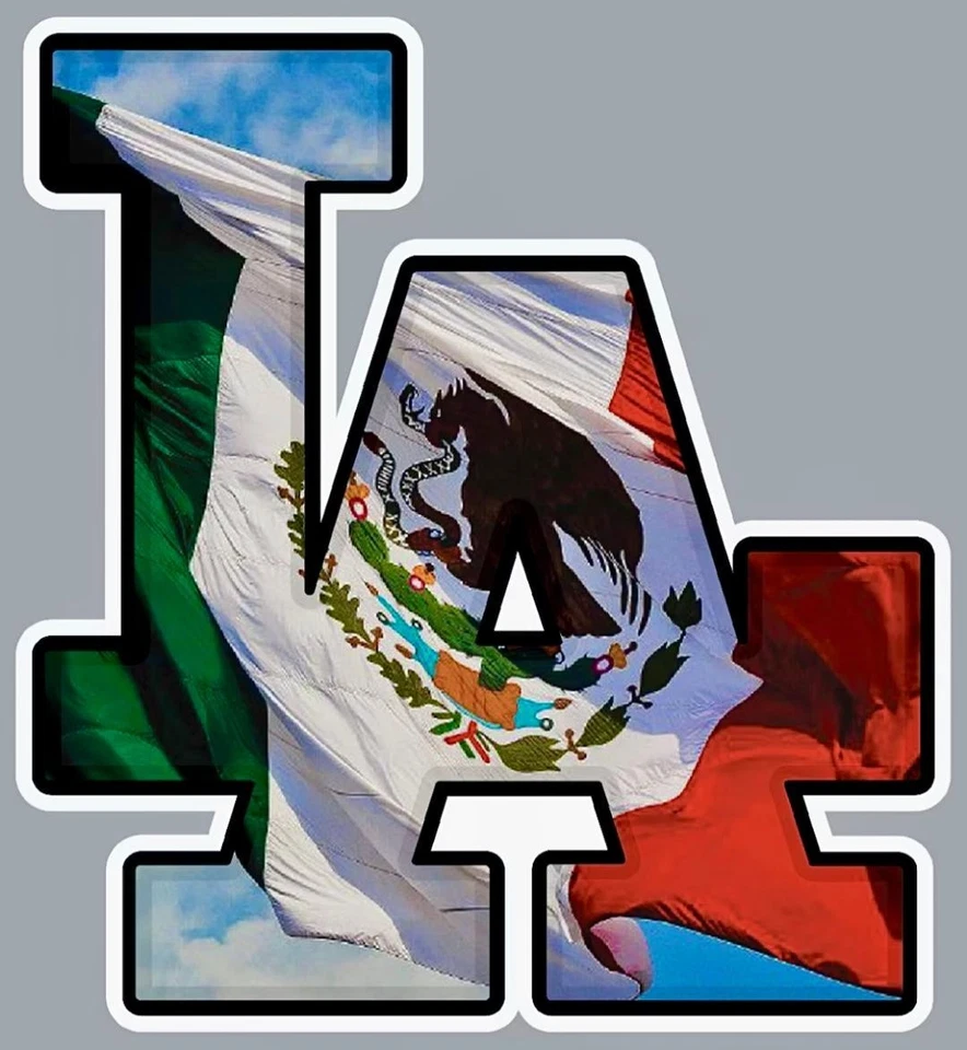 (3) Los Angeles Dodgers Mexico Flag Design Vinyl Stickers 3.25x3 LA Decals - Image 1 of 1