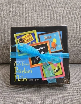 Juego de 4 platos de porcelana Chez's Lounge Chef 2004 6,5" caja Boston Warehouse Foto 1 de 4