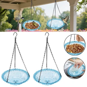 2X Para Exterior Pájaros Agua Comida Cuenco Colgante Pájaros Baños Hogar Jardín Pájaros Baño - Imagen 1 de 12