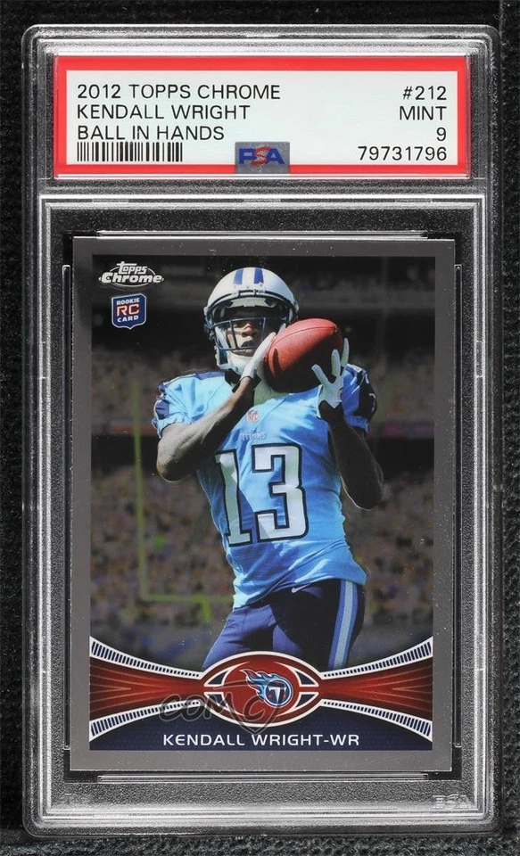 2012 Topps Chrome Kendall Wright (Catching Football) #212 PSA 9 MINT Rookie RC - Image 1 of 2