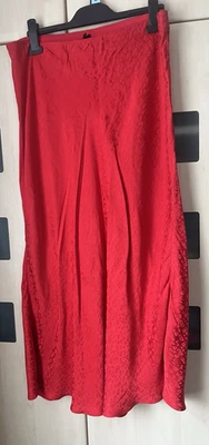 John Lewis Red Animal Print Midi Skirt Size 16.  Good Condition - Image 1 of 4