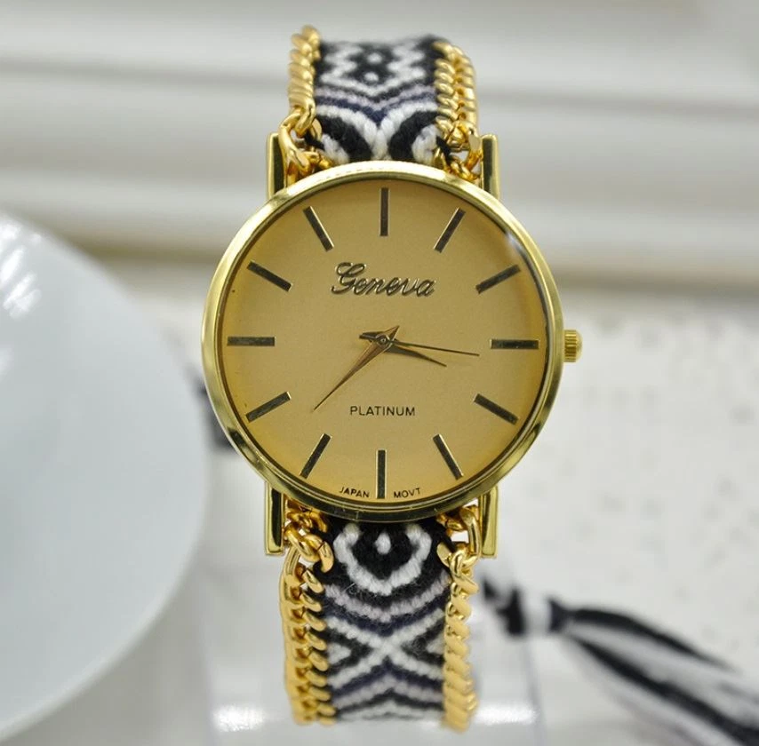 DORADO Damas Niños Niñas Corazón INTELIGENTE Reloj Tejido Cumpleaños Regalo de Navidad Foto 1 de 3