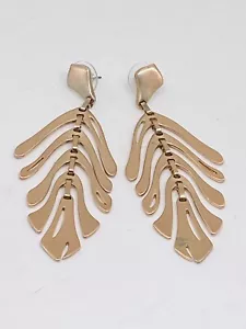 KENDRA SCOTT LUCA STATEMENT EARRINGS Matte Rose Gold Tone Modernist Earrings - Picture 1 of 5