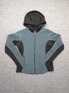 Patagonia Women’s Washboard Full Zip Hoodie Quilted Teal S Wool Blend Outdoors - Picture 1 of 11