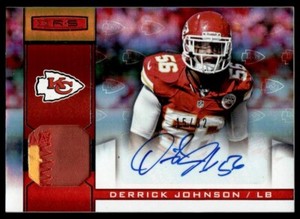 Derrick Johnson 2013 Rookies & Stars Longevity Patch Auto 15/32 Chiefs Texas