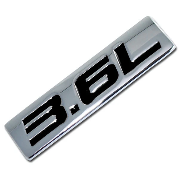 CHROME/BLACK METAL 3.6L ENGINE RACE MOTOR SWAP EMBLEM BADGE FOR TRUNK HOOD DOOR - Image 1 of 1