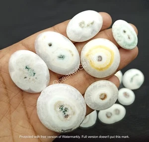 100 Carat Natural White Solar Quartz Stone Cabochon Lot,3-5 Pcs, Loose Gemstone - Picture 1 of 9