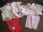 1960's NANNETTE Toddler GIRL RED/HEARTS 2-PC PANT SET&S.S. SUE  PINK TOP&PANTS