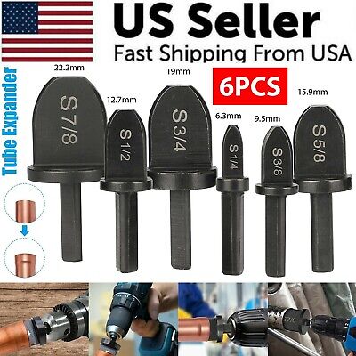 6x Swaging Tool Drill Bit Set Air Conditioner Copper Pipe Flaring Tube Expander • 11.49$