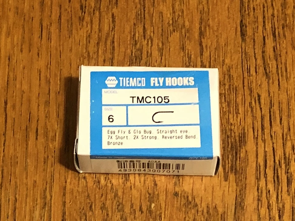 100 ganchos para atar moscas de huevo Tiemco, TMC 105 talla 6 Foto 1 de 1