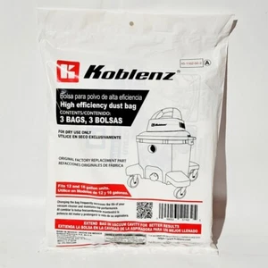 Koblenz Filter 45-1162-00-2 Microfiltration Dustbags 12 -16 Gallon, 3 Pack - Picture 1 of 3