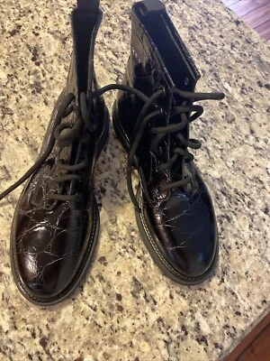 Botas de combate AGL Moreen negras con cordones en relieve para mujer talla 41 EUR 10,5 EE. UU. NUEVAS SIN CAJA Foto 1 de 4