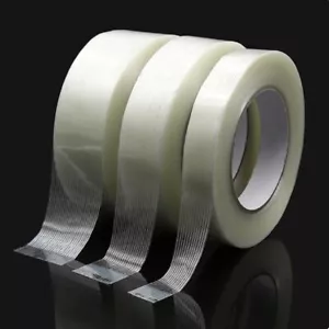 Rollo de 50 m 5 mm 10 mm 15 mm 20 mm 30 mm 40 mm cinta de fibra de vidrio embalaje transparente - Imagen 1 de 7