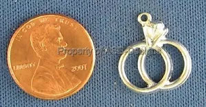 Dijes de anillo de compromiso de boda enchapados S/S de 25 piezas 6275 - Imagen 1 de 1