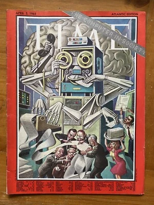 Time Magazine 1965 The Computer In Society Boris Artzybasheff NO LABEL - Image 1 of 4