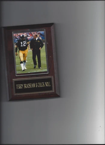 TERRY BRADSHAW & CHUCK NOLL PLAQUE PITTSBURGH STEELERS FOOTBALL NFL Cover