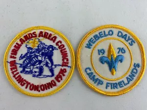 2 Vintage 1976 Boy Scout Webelo Days Patch & Camp Firelands Area Council Patch - Picture 1 of 8