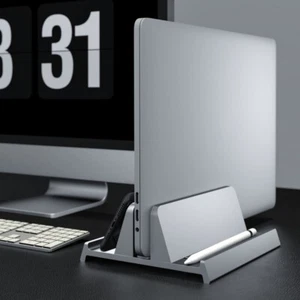 Support d'ordinateur portable vertical pour Macbook Air Pro support de bureau avec station d'accueil réglable ~ - Photo 1/11