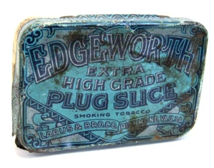 Edgeworth Vintage Pipe Tobacco Tin Extra High Grade Plug Slice Larus & Bro Co F2 - Picture 1 of 10
