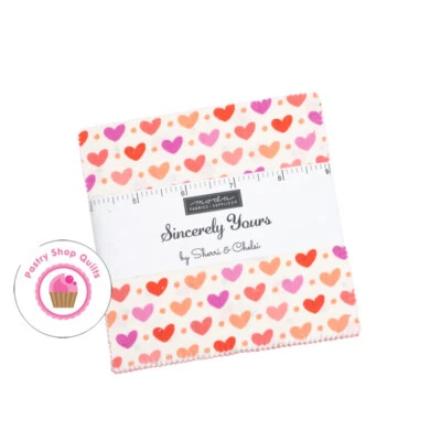 Moda SINCERELY YOURS Sherri & Chelsi CHARM PACK 42- 5" squares Quilt Fabr HEARTS - Image 1 of 4