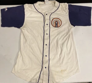 University Of Illinois Vintage Baseball Jersey L Chief Head Logo Majestic - Picture 1 of 6