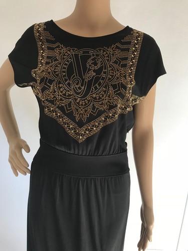 Maxi abito Versace lungo pavimento nero taglia DE 36 IT 42 nuovo