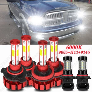 For 2016 2017 2018 Dodge RAM 1500 2500 3500 Led Headlight Hi/Lo+Fog light Bulbs - Picture 1 of 14