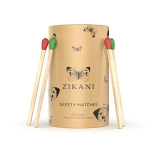 Red and Green Tip Fancy Matches 4" Match Refill and Striker 100 Long Matches ... - Picture 1 of 4