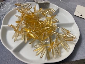 Czech Glass Thorn Beads 5mm x1 6mm Amber (Blonde) 40 per strand. - Picture 1 of 2