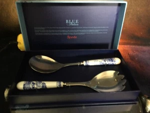 Spode New Blue Italian Salad Servers in Original Box - Picture 1 of 5