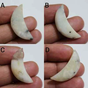 Outstanding Dendrite Opal Cabochon Moon Shape Loose Gemstone For Making Jewelry - Picture 1 of 13