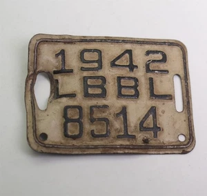 Targa bicicletta California vintage 1942 spiaggia lunga ? LBBL epoca seconda guerra mondiale - Foto 1 di 4