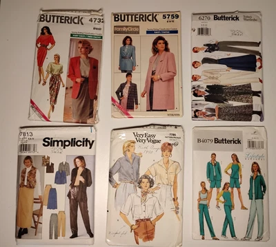 Lot of 6 Vintage Sewing Patterns For Women Many Sizes  6-8-10 + 8-10-12 - Image 1 of 2