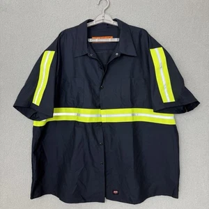 Red Kap Enhanced Visibility Hi Vis Reflective Work Uniform Shirt Men's 4XL - Picture 1 of 6