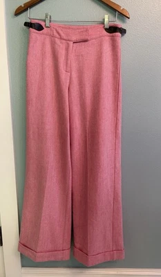 Lily Pulitzer розовый шерсти широкие ноги брюки с коричневый кожаный ремень петля размер 4 высокий? - Изображение 1 из 4