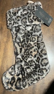 RACHEL ZOE NEU!!! KUNSTFELL Weihnachtsstrumpf GEPARD LEOPARD ANIMAL Print LUXE! - Bild 1 von 6