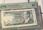 Turkey-Türkei-Türkiye-10000 Lira PMG 67 EPQ Serie K31 selten! 1989