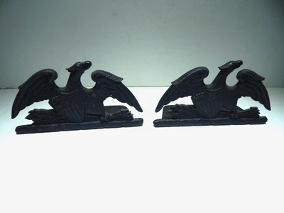 1952 VIRGINIA METALCRAFTERS CAST IRON SPREAD EAGLE PATRIOTIC BOOKENDS - Image 1 of 4