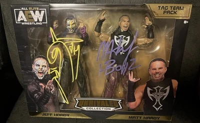 AEW Unrivaled Exclusive Hardy Boyz Matt & Jeff AUTOGRAPHED JSA Witnessed COA WWE - Image 1 of 4