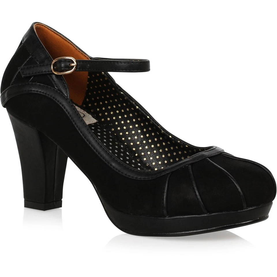 Tacones vintage Ellie Bettie Page 3" con tubería detallada para mujeres adultas Bp303-Rita Foto 1 de 1