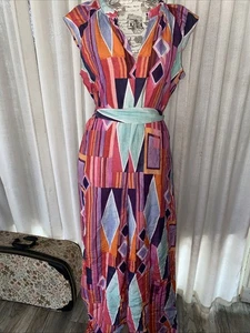 New ANTHROPOLOGIE Ranna Gill Printed Linen Halter Wide-Leg Jumpsuit Women’s M - Picture 1 of 13