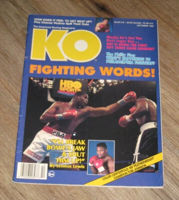 Knockout Boxing KO magazine October 1993 Lennox Lewis TOM JOHNSON Mike Tyson - Image 1 of 2