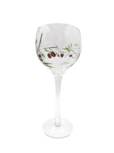 Weinkelch handbemalt Stiel geschliffenes Glas 8,5" hoch - Bild 1 von 5