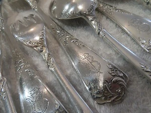 Gorgeous 1900 French 950 silver 12p dinner cutlery set Puiforcat rococo st - Picture 1 of 11