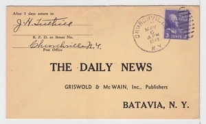 TurtlesTradingPost- New York - Churchville, NY 1940 - Hand Cancel - Picture 1 of 1