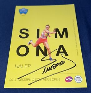 SIMONA HALEP SIGNED 5X7 CARD WESTERN & SOUTHERN OPEN WTA TENNIS AUTOGRAPH PHOTO