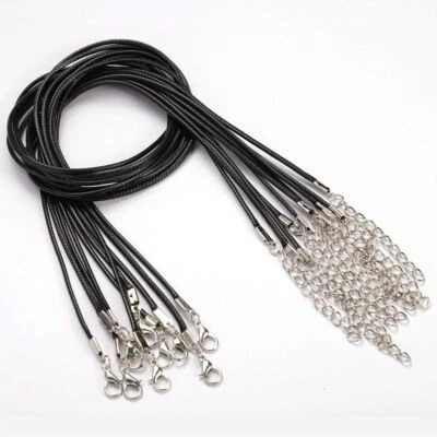 Lobster Clasp String Cord Leather Adjustable Braided Rope DIY Necklace 10-20Pcs - Image 1 of 4