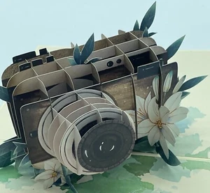 Spring Camera 3D Pop Up Card Mother's Day Photography Flowers Picture Love - Picture 1 of 4